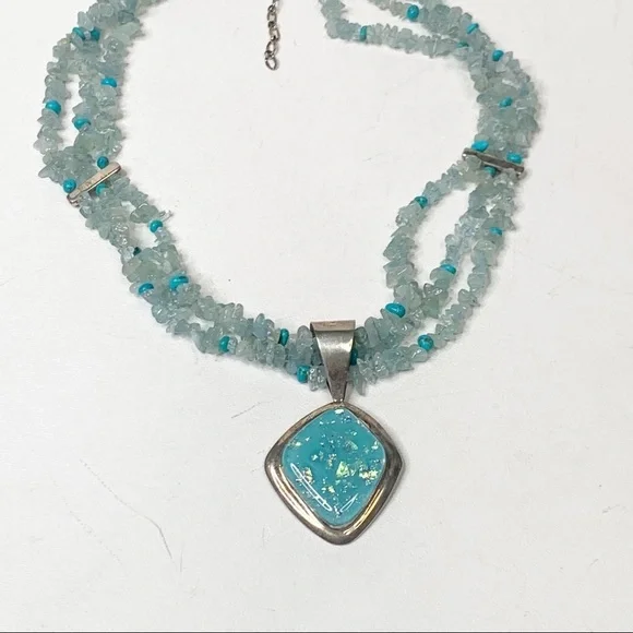 Desert Rose Trading Dichroic Glass Sterling Silver Pendant - Main Image